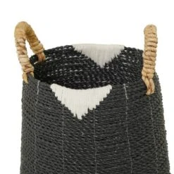 Set Of 2 Banana Leaf Storage Baskets Black - Olivia & May -Olivia & May GUEST 571c02a1 758d 4703 912e a65438cf24d7