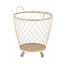 2pk Modern Metallic Rolling Baskets Gold - Olivia & May -Olivia & May GUEST 57a85683 2df1 4401 a6da 232654830344