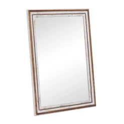 Wood Wall Mirror With Beading Accents Brown - Olivia & May -Olivia & May GUEST 57ea7f8b c2d1 4f40 a656 b6db239468ab