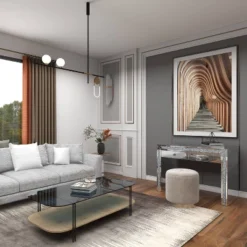 Glam Mirror And Glass Console Table Desk Silver - Olivia & May -Olivia & May GUEST 586b6246 15c7 4a18 8fa6 ca3000da2a0f