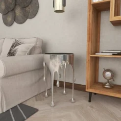 Contemporary Aluminum Melting Accent Table - Olivia & May -Olivia & May GUEST 58958f67 4b31 4a07 bc7b f9a965db4c90