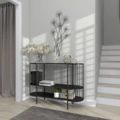 Metal Floral 3D Wire Wall Decor With Crystal Embellishments Black - Olivia & May -Olivia & May GUEST 59039be6 b7e5 43ab 8e52 1be328adc0af