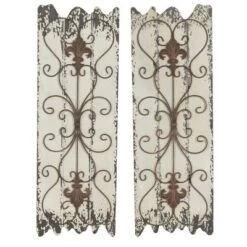 Set Of 2 Wooden Scroll Arabesque Wall Decors White - Olivia & May -Olivia & May GUEST 5926a862 2256 49ac 9fa0 4fcba92e1ca6
