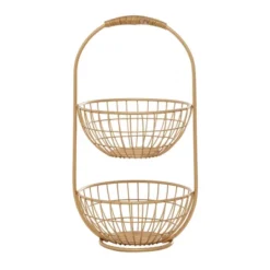Traditional Metal Storage Basket Gold - Olivia & May -Olivia & May GUEST 59c8b93c e6ee 49bd 91a2 414a3e691d5e
