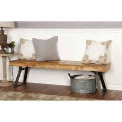 Natural Solid Wood Bench Light Brown - Olivia & May