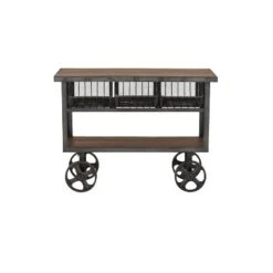 Industrial Metal Console Table Dark Black - Olivia & May -Olivia & May GUEST 59eb056f 6ec4 4f66 a18b 483d73c7e347