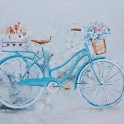 Canvas Bike Handmade Framed Wall Art With Tan Frame Blue - Olivia & May -Olivia & May GUEST 5a9ea2ff c1c9 4bc0 93eb babdd41739e2