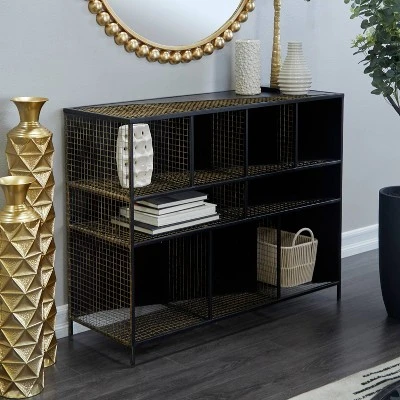 Industrial Mesh Metal Console Table Black - Olivia & May 4 Industrial Mesh Metal Console Table Black - Olivia & May - Image 2