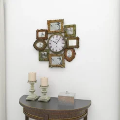 Metal 8 Photo Openings Wall Clock Green - Olivia & May 35 Metal 8 Photo Openings Wall Clock Green - Olivia & May -Olivia & May GUEST 5b713a49 9fa5 4d78 bf91 e9bfc17b6d77