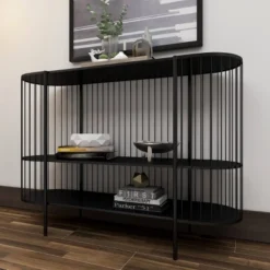 Contemporary Metal Console Table Black - Olivia & May -Olivia & May GUEST 5b7ba370 8aab 4cf5 962d 8065be6a5926