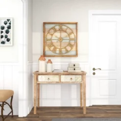 Contemporary Metal Vintage Wall Clock Brown - Olivia & May -Olivia & May GUEST 5b820eb3 0ea6 4db6 9326 0c6d2230dfbb