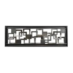 Metal Geometric Square Ribbon Wall Decor With Black Frame Gold - Olivia & May -Olivia & May GUEST 5b970d10 5b94 4145 bd78 628f4886dbc5
