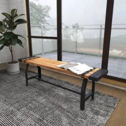 Industrial Metal And Brown Wood Bench Brown - Olivia & May 24 Industrial Metal And Brown Wood Bench Brown - Olivia & May -Olivia & May GUEST 5bcc7428 c682 40a9 b47e 203a6176d3f4