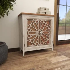Natural Geometric Patterned Wood Cabinet Brown - Olivia & May 27 Natural Geometric Patterned Wood Cabinet Brown - Olivia & May -Olivia & May GUEST 5bfd75f0 85de 4f49 a177 5db81f67bcdf