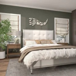 45" X 17" Coastal Wood Fish Wall Decor White - Olivia & May -Olivia & May GUEST 5c3b6e94 9725 49a6 bb9f 53298b3f260a