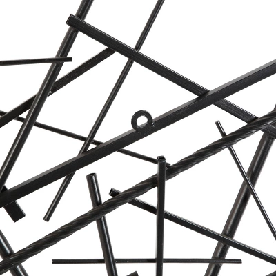 Metal Geometric Overlapping Lines Wall Decor Dark Gray - Olivia & May 4 Metal Geometric Overlapping Lines Wall Decor Dark Gray - Olivia & May - Image 2