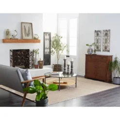 Traditional Wood Shutter Style Cabinet Brown - Olivia & May -Olivia & May GUEST 5c69fb27 14a2 4365 8278 f4728c2b4f18