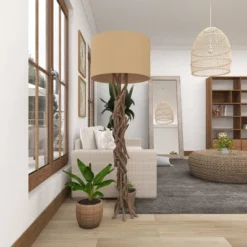 Rustic Floor Lamp Beige - Olivia & May -Olivia & May GUEST 5c9d10df 2cf3 401d b1f8 4d03865eea87