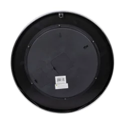 16" X 16" Round Metal Wall Clock With Functioning Gear Center Black/White - Olivia & May -Olivia & May GUEST 5cb72844 60d6 4a8c a049 cf2c6f5efd86