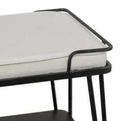 Industrial Upholstered Metal Bench Black - Olivia & May -Olivia & May GUEST 5cf03143 afbc 4a86 8354 00742ff6d035