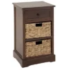 Wooden Side Chest With Wicker Drawers Brown - Olivia & May