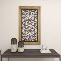 Wood Scroll Arabesque Wall Decor Brown - Olivia & May -Olivia & May GUEST 5d4902ac 2f7b 4a6f 96ed 0e8a84b02eb3