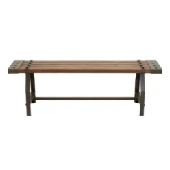 Industrial Metal And Brown Wood Bench Brown - Olivia & May 28 Industrial Metal And Brown Wood Bench Brown - Olivia & May -Olivia & May GUEST 5d4b5ed9 c63f 458a 903a 9ba6f69f4010