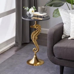 Coastal Seahorse Accent Table Gold - Olivia & May 38 Coastal Seahorse Accent Table Gold - Olivia & May -Olivia & May GUEST 5d8cace2 dec4 4972 baed b13ec7fad59c