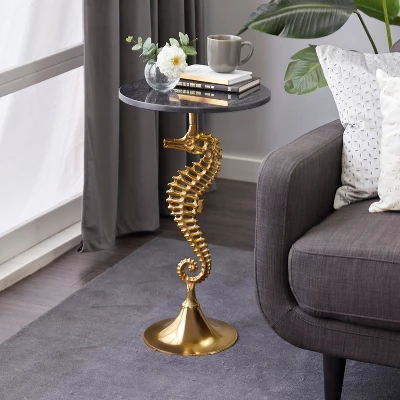 Coastal Seahorse Accent Table Gold - Olivia & May 20 Coastal Seahorse Accent Table Gold - Olivia & May - Image 18