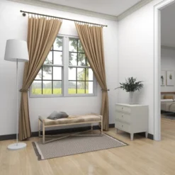 Contemporary Stainless Steel Rectangular Cowhide Bench - Olivia & May -Olivia & May GUEST 5da77761 df8a 45fc 86f8 9edef7bf185c