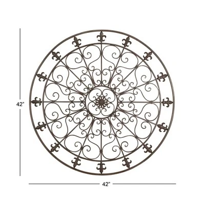Metal Fleur De Lis Scrollwork And Wall Decor Black - Olivia & May 16 Metal Fleur De Lis Scrollwork And Wall Decor Black - Olivia & May - Image 14