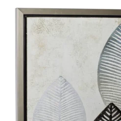 Leaf Framed Wall Art Canvas White/Silver - Olivia & May: Symmetric Venation Patterns, Modern Decor -Olivia & May GUEST 5e0448ec 5626 4da8 92a9 c4dda0fe0453