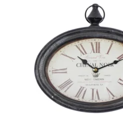 Set Of 2 Metal Pocket Watch Style Wall Clocks Cream - Olivia & May: Vintage-Inspired, Oval, Indoor Hanging Timepieces -Olivia & May GUEST 5e4adc81 8a43 4449 9934 13cccbe009bb