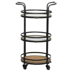 Industrial Metal Bar Cart Brown - Olivia & May -Olivia & May GUEST 5e4f91b4 9b9a 474f 8e2d 3652555b7a94