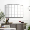 Metal Window Pane Inspired Wall Mirror With Arched Top Black - Olivia & May -Olivia & May GUEST 5e5f98ee db5a 42e3 b2cb bd6d75c90738