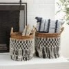 2pk Banana Leaf Storage Baskets Black - Olivia & May -Olivia & May GUEST 5e97810d 1a7b 48ff 9e9f d085baa8342d