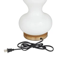 29" X 15" Modern Glass Table Lamp White - Olivia & May -Olivia & May GUEST 5ec4439d a4f1 4c81 bebc a1e2b0aa46a5