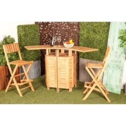 Patio Bar Table Teak - Olivia & May -Olivia & May GUEST 5eed3b21 27ae 4348 8e98 7e42885a22fc