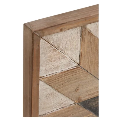 30" X 30" Wood Geometric Handmade Southwestern Wall Decor Brown - Olivia & May 3 30" X 30" Wood Geometric Handmade Southwestern Wall Decor Brown - Olivia & May