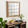 Wood Wall Mirror With Grid Frame Brown - Olivia & May -Olivia & May GUEST 5f3b5b34 0a8c 4a49 b4c6 d6983780d281