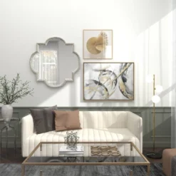 Aluminum Quatrefoil Wall Mirror Gray - Olivia & May -Olivia & May GUEST 5f43d87e d6c8 4780 97a7 7d0e72e9e34b