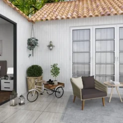 48" Wide Planter Rustic Iron Bicycle Inspired Flower Cart Brown - Olivia & May -Olivia & May GUEST 5f69e106 3cfb 497d 90fa ef7fc46b204e