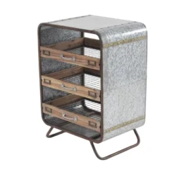 Industrial Chest With 3 Drawers Brown - Olivia & May -Olivia & May GUEST 5f7c4790 bd5a 4a15 8744 f0ee169a78bf