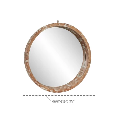 Vintage Wall Mirror Brown - Olivia & May 4 Vintage Wall Mirror Brown - Olivia & May - Image 2