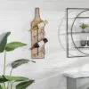 Wood Bottle Shaped 4 Bottle Wall Wine Rack With Beaded Frame Brown - Olivia & May -Olivia & May GUEST 603b1b9c 52e1 4d10 9a11 8d7041710135