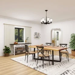 Set Of 2 Farmhouse Iron Dining Chair - Olivia & May -Olivia & May GUEST 61f31e05 0053 4d0e 97f1 75048380e36d