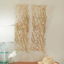 Set Of 2 Aluminum Coral Inspired Wall Decors - Olivia & May -Olivia & May GUEST 620a9eab 7727 42f2 aa3f 3c4aad2d7f95