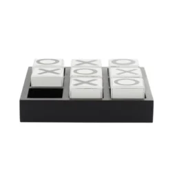 14" Contemporary Wooden Tic Tac Toe Sculpture Black - Olivia & May -Olivia & May GUEST 62739e7c 7486 49bd 9923 bd4d208fa77c