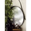 Industrial Metal Round Wall Mirror Black - Olivia & May -Olivia & May GUEST 62847565 f8db 440a bb34 faa99ffabe24