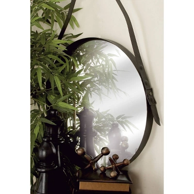 Industrial Metal Round Wall Mirror Black - Olivia & May 3 Industrial Metal Round Wall Mirror Black - Olivia & May